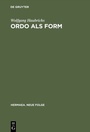 Cover: Ordo als Form - De Gruyter