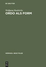 Cover: Ordo als Form - De Gruyter