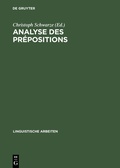 Cover: Analyse des pr&eacute;positions - De Gruyter