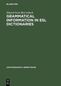 Abbildung von: Grammatical Information in ESL Dictionaries - De Gruyter