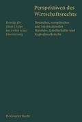 Cover: Perspektiven des Wirtschaftsrechts - De Gruyter