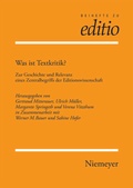 Cover: Was ist Textkritik? - De Gruyter