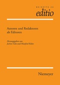Cover: Autoren und Redaktoren als Editoren - De Gruyter