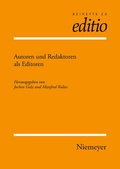 Cover: Autoren und Redaktoren als Editoren - De Gruyter