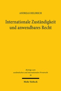 Abbildung von: Internationale Zuständigkeit und anwendbares Recht - Mohr Siebeck