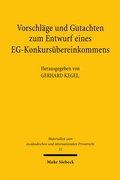 Abbildung von: Vorschläge und Gutachten zum Entwurf eines EG-Konkursübereinkommens - Mohr Siebeck