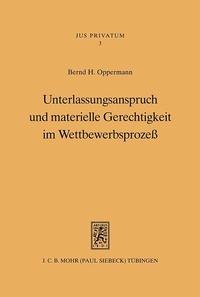 Abbildung von: Unterlassungsanspruch und materielle Gerechtigkeit im Wettbewerbsprozeß - Mohr Siebeck