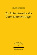 Cover: Zur Rekonstruktion des Generationenvertrages - Mohr Siebeck