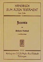 Cover: Jeremia - Mohr Siebeck