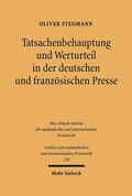 Cover: Tatsachenbehauptung und Werturteil in der deutschen und franz&ouml;sischen Presse - Mohr Siebeck