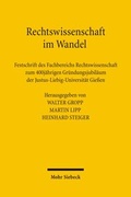 Cover: Rechtswissenschaft im Wandel - Mohr Siebeck