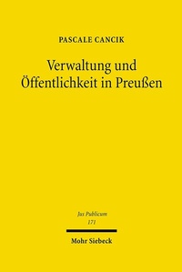 Abbildung von: Verwaltung und Öffentlichkeit in Preußen - Mohr Siebeck