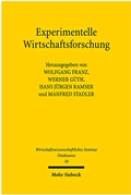 Cover: Experimentelle Wirtschaftsforschung - Mohr Siebeck