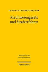 Abbildung von: Kreditwesengesetz und Strafverfahren - Mohr Siebeck