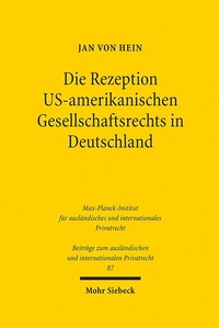Abbildung von: Die Rezeption US-amerikanischen Gesellschaftsrechts in Deutschland - Mohr Siebeck