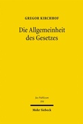 Cover: Die Allgemeinheit des Gesetzes - Mohr Siebeck