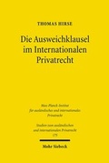 Abbildung von: Die Ausweichklausel im Internationalen Privatrecht - Mohr Siebeck