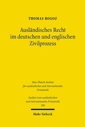 Abbildung von: Auslaendisches Recht im deutschen und englischen Zivilprozess - Mohr Siebeck