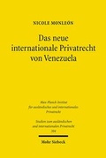 Abbildung von: Das neue internationale Privatrecht von Venezuela - Mohr Siebeck