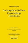 Abbildung von: Das Europaeische Verfahren fuer geringfuegige Forderungen - Mohr Siebeck