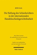 Cover: Die Haftung des Schiedsrichters in der internationalen Handelsschiedsgerichtsbarkeit - Mohr Siebeck