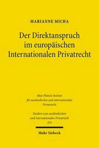Abbildung von: Der Direktanspruch im europaeischen Internationalen Privatrecht - Mohr Siebeck