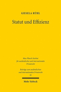 Abbildung von: Statut und Effizienz - Mohr Siebeck