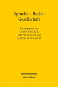 Cover: Sprache - Recht - Gesellschaft - Mohr Siebeck