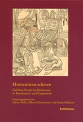 Cover: Humanisten edieren - Kohlhammer
