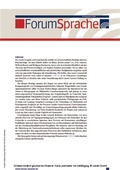 Cover: ForumSprache, Ausgabe 2/2009 - Hueber Verlag