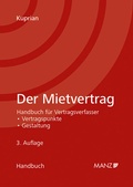 Cover: Der Mietvertrag - Manz