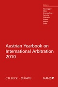 Cover: Austrian Yearbook on International Arbitration 2010 - Manz