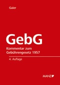 Cover: Kommentar zum Geb&uuml;hrengesetz 1957 - Manz