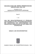 Cover: Referate u.Diskussionsbeitr. zu Melichar, Gewaltentrennung - Manz