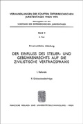 Cover: Der Einflu&szlig; des Steuer- und Geb&uuml;hrenrechts auf die zivilistische Vertragspraxis - Manz
