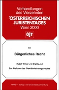 Cover: Zur Reform des Gew&auml;hrleistungsrechts 14.&Ouml;JT, Bd. II/1 - Manz