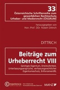 Cover: Beitr&auml;ge zum Urheberrecht VIII - Manz