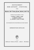 Cover: Zeitschrift der Savigny-Stiftung f&uuml;r Rechtsgeschichte / Germanistische Abteilung - B&ouml;hlau