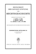 Cover: Zeitschrift der Savigny-Stiftung f&uuml;r Rechtsgeschichte / Kanonistische Abteilung - B&ouml;hlau