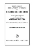 Cover: Zeitschrift der Savigny-Stiftung f&uuml;r Rechtsgeschichte / Germanistische Abteilung - B&ouml;hlau