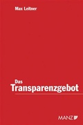 Cover: Das Transparenzgebot - Manz