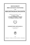 Cover: Zeitschrift der Savigny-Stiftung f&uuml;r Rechtsgeschichte / Kanonistische Abteilung - B&ouml;hlau