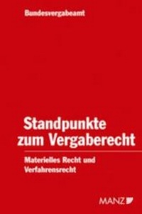 Abbildung von: Standpunkte zum Vergaberecht - Manz