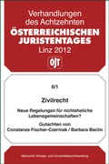 Cover: Zivilrecht Neue Regelungen f&uuml;r nichteheliche Lebensgemeinschaften? - Manz