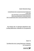 Cover: Europ&auml;isches Gemeinschaftsrecht und IPR - Manz