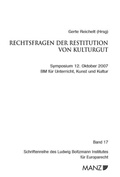 Cover: Rechtsfragen der Restitution von Kulturgut - Manz