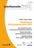 Cover: Kommunale Sommergespr&auml;che 2007 - Manz