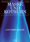 Cover: Maske und Kothurn 0025-4606 / Licht. Kunst. Theater - B&ouml;hlau