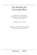 Cover: Die Matrikel der Universit&auml;t Wien - B&ouml;hlau