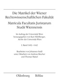 Cover: Die Matrikel der Wiener Rechtswissenschaftlichen Fakult&auml;t - B&ouml;hlau